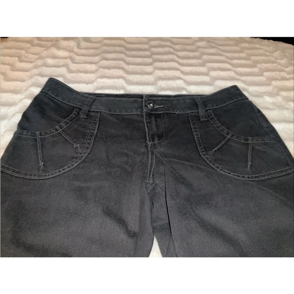 ALLEN B. SCHWARTZ Womens BLACK RUCHED ZIPPER ANKLE DENIM JEANS Size 12 - Picture 4 of 11